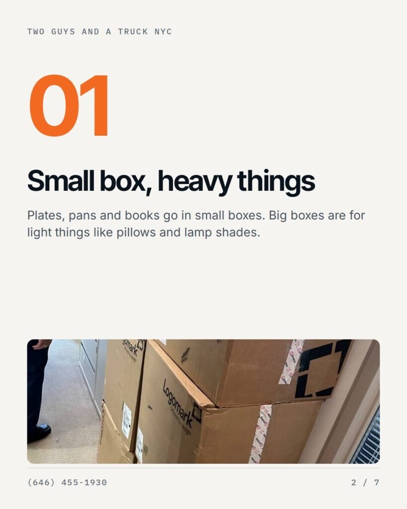 Tip 1: small boxes for heavy things