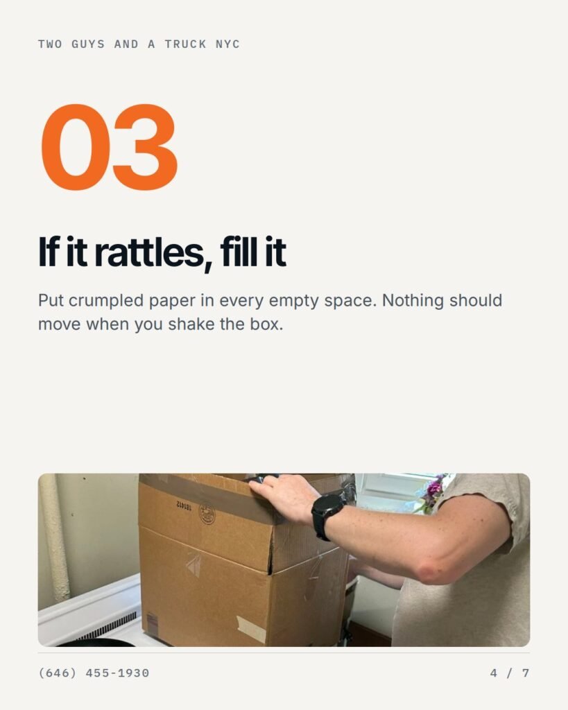 Tip 3: if it rattles, fill it with paper