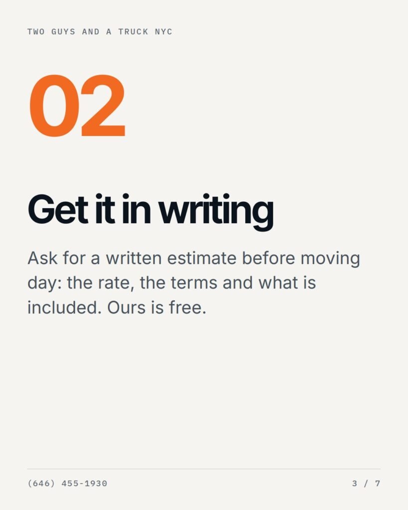 Get the estimate in writing