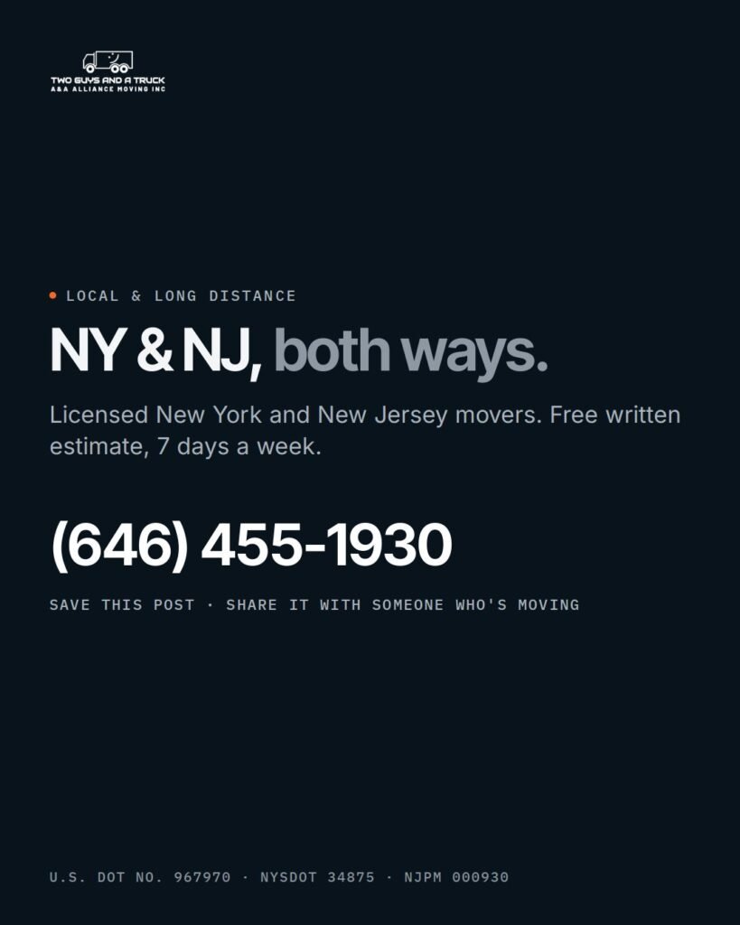 NY and NJ, both ways: licensed New York and New Jersey movers